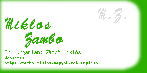 miklos zambo business card